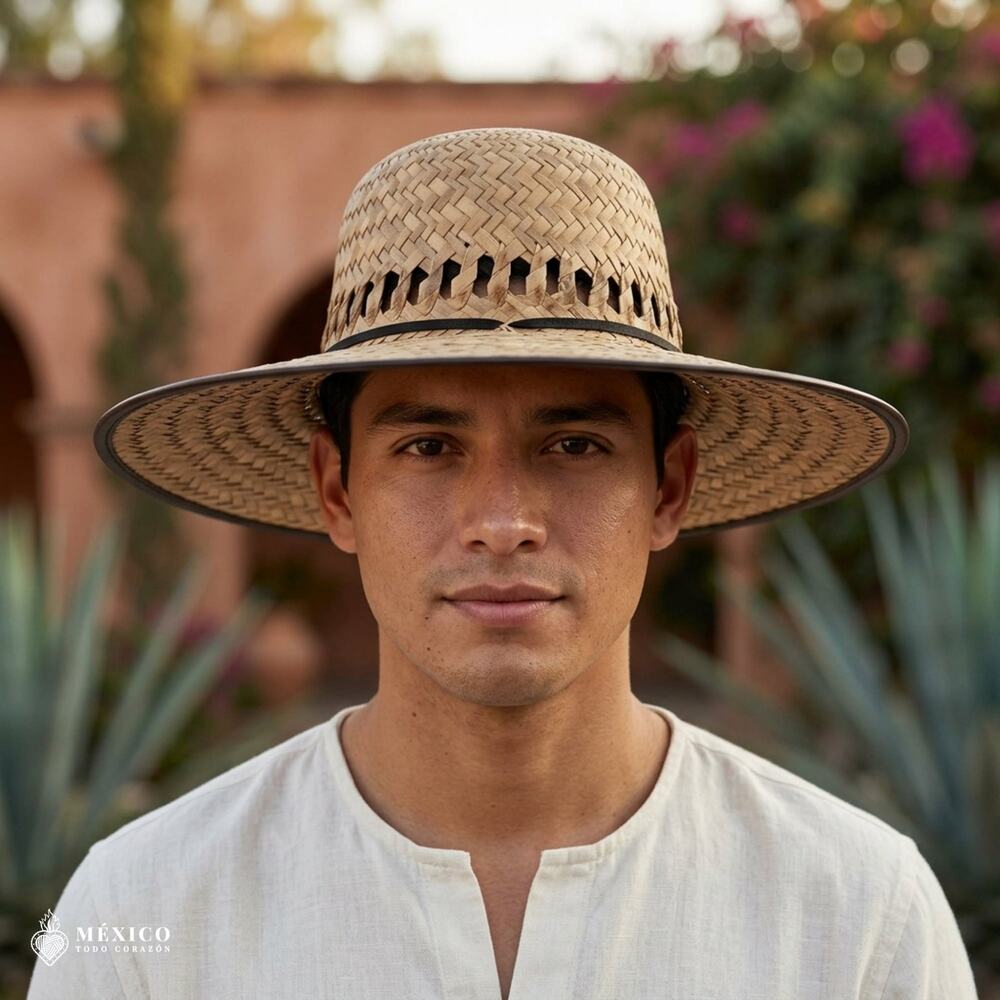 Handwoven Palm Straw Gardener Hat – Wide Brim Sun Protection Outdoor Hat - Picture 1 of 7